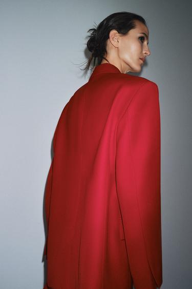 VESTE DROITE À BOUTONNAGE CROISÉ ZW COLLECTION - Rouge de Zara - Image 2