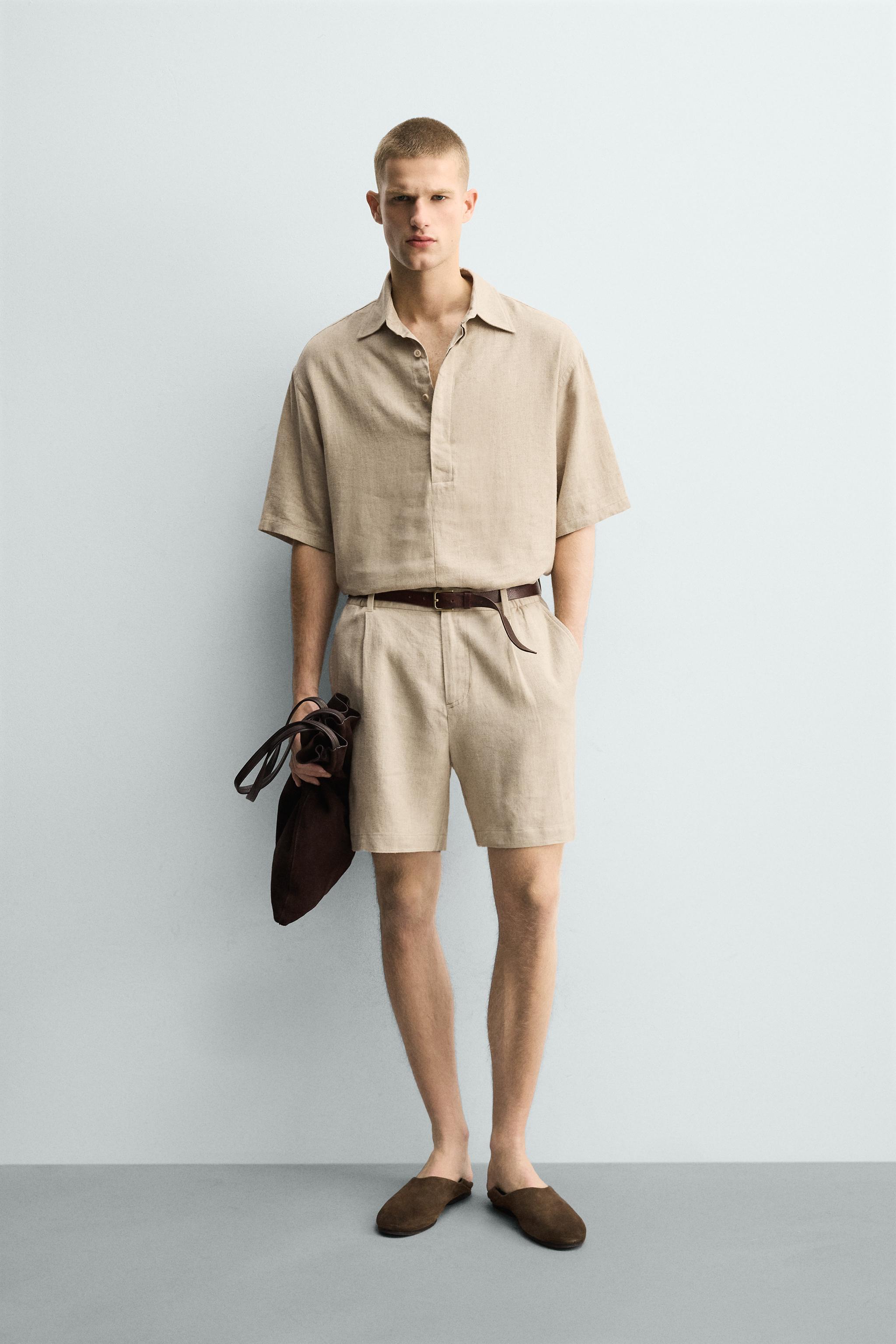 CHEMISE POLO REGULAR FIT LIN - VISCOSE