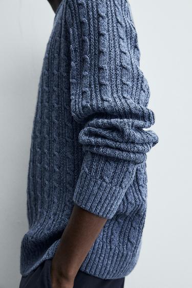 PULL STRUCTURÉ À TORSADES - Bleu de Zara - Image 5