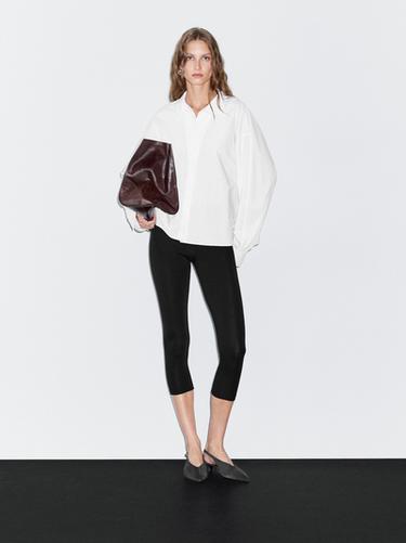 Zara Loose-fitting 100% cotton poplin shirt - White - Image 0