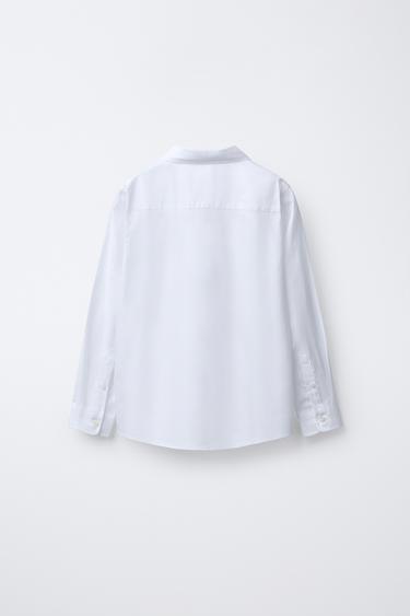 CHEMISE UNIE HABILLÉE - Blanc de Zara - Image 1