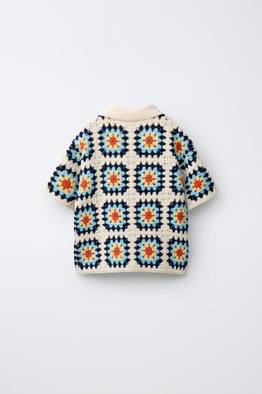 CROCHET KNIT SHIRT - Pastel yellow by Zara - Image 1