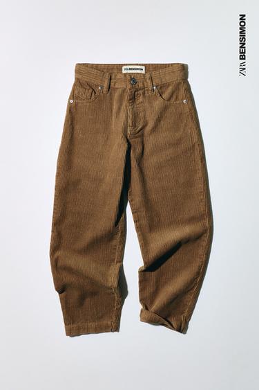 BENSIMON ® X ZARA STRAIGHT CORDUROY TROUSERS - Brandy by Zara
