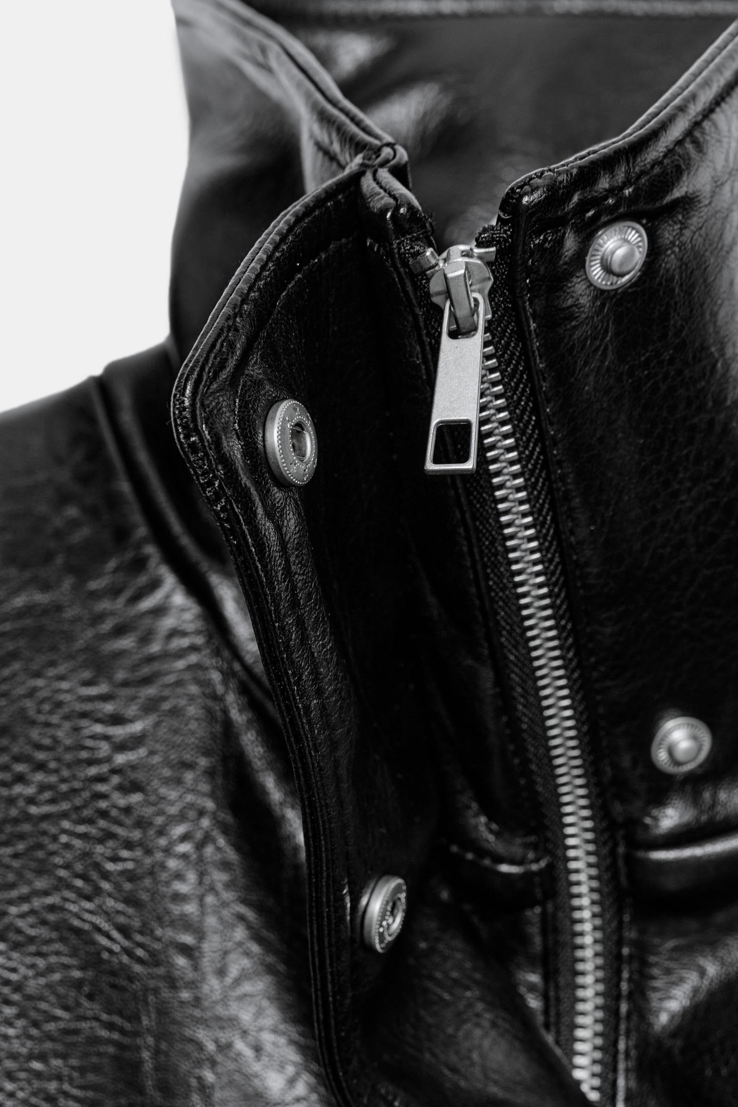 Куртка Zara Faux Leather Bomber, цвет: Чёрный — фото 10