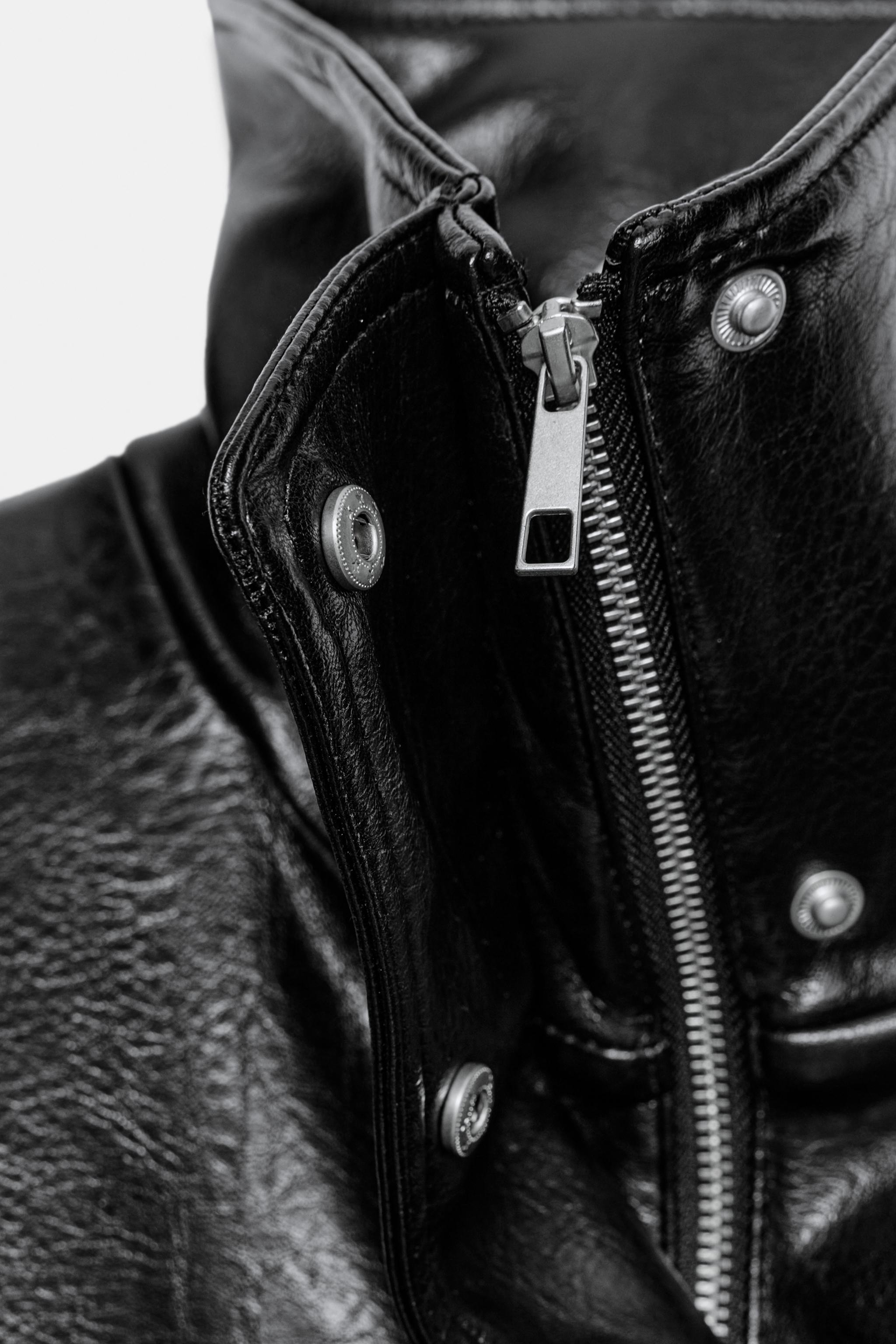 Детские куртки Zara FAUX LEATHER BOMBER JACKET — фото 10
