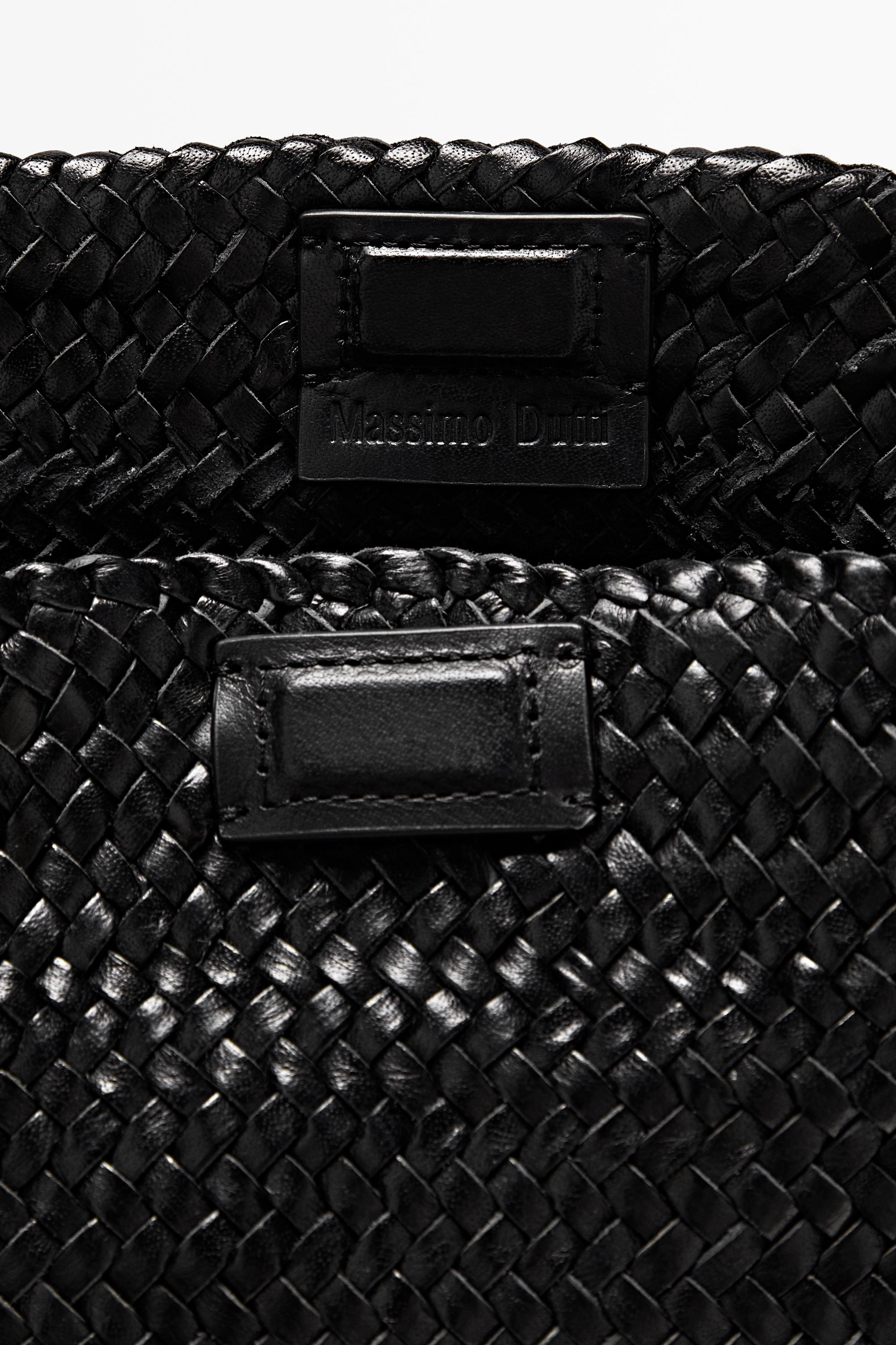 Braided nappa leather bag