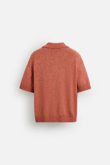 CONTRAST KNIT POLO SHIRT - Red by Zara - Image 8