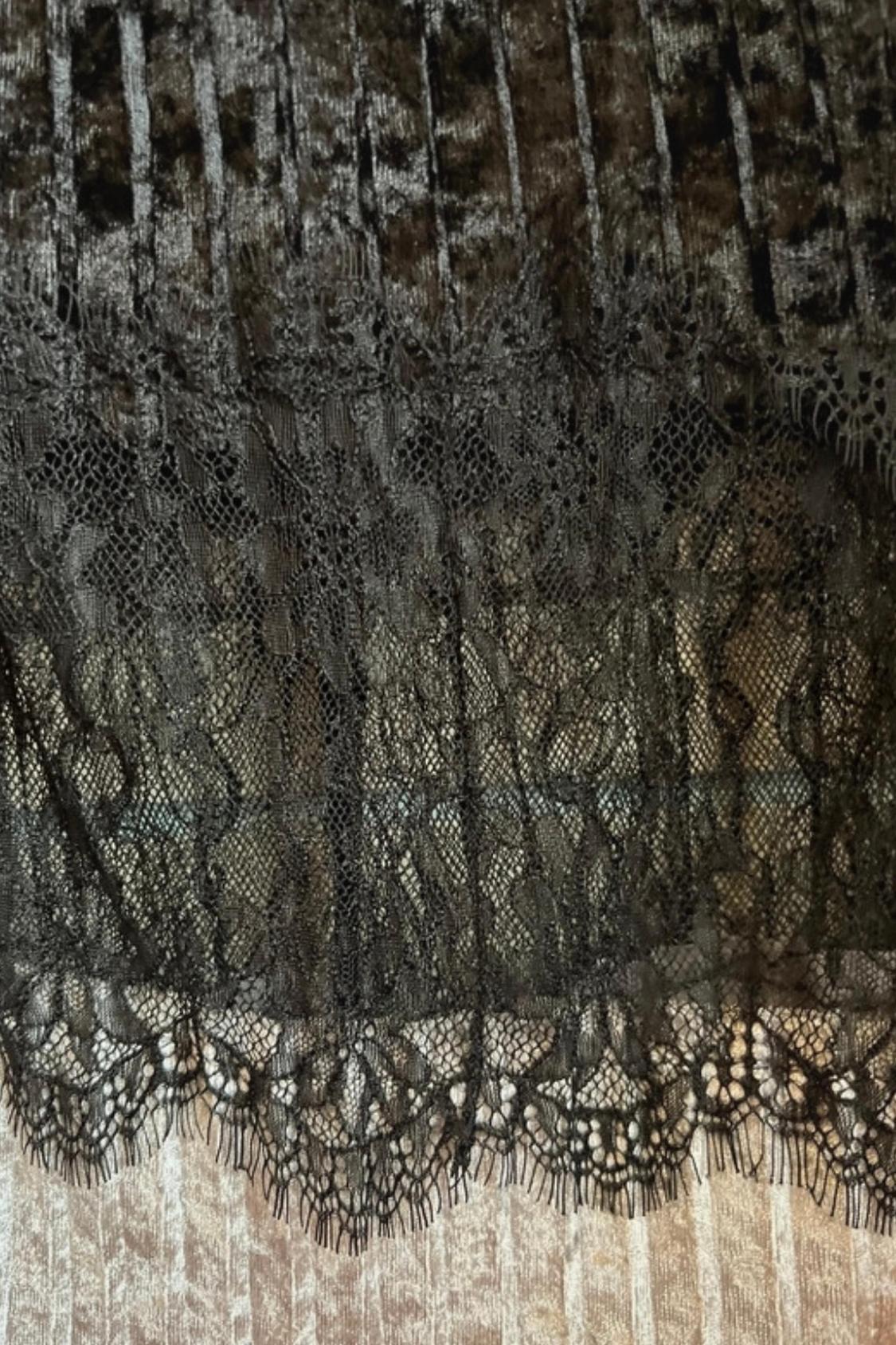 PLEATED VELVET COMBINED SKIRT - Image 3