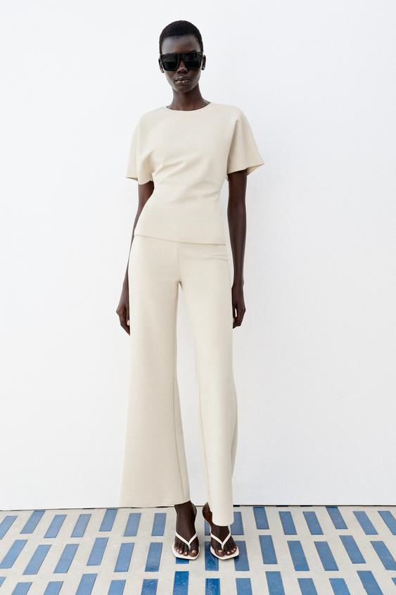 ENSEMBLE TOP ET PANTALON STRETCH - Blanc de Zara - Image 0