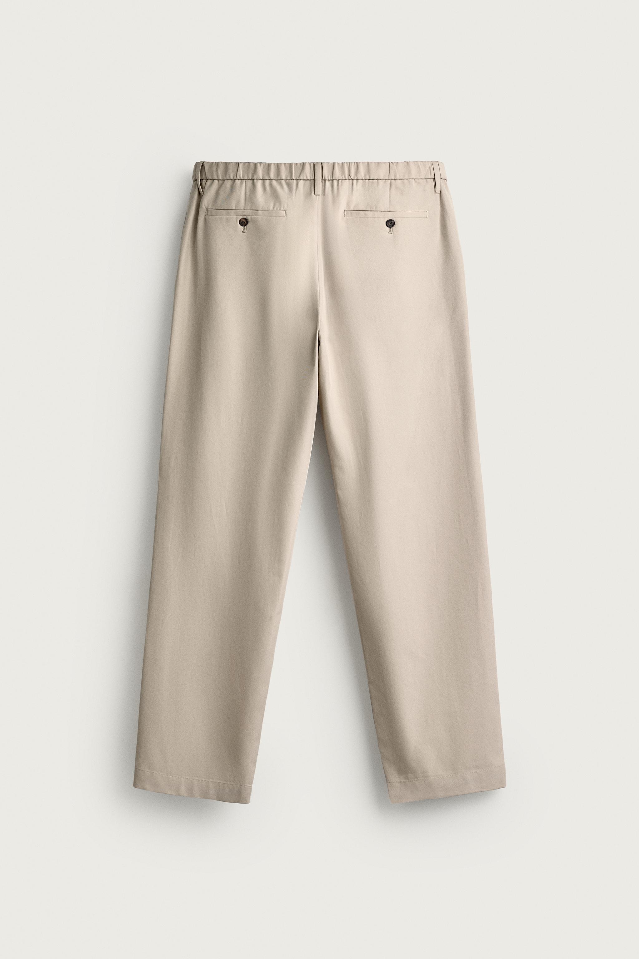 COMFORT RELAXED-FIT TROUSERS — Ecru