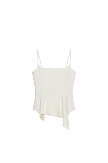 Zara ZW COLLECTION 荷葉邊上衣 - 裸色