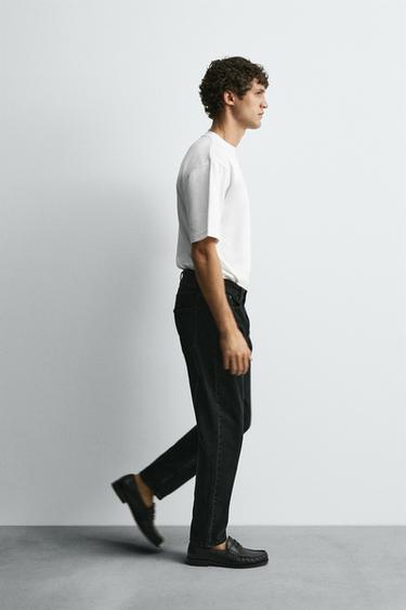 JEAN SLIM TAPERED FIT - Noir de Zara