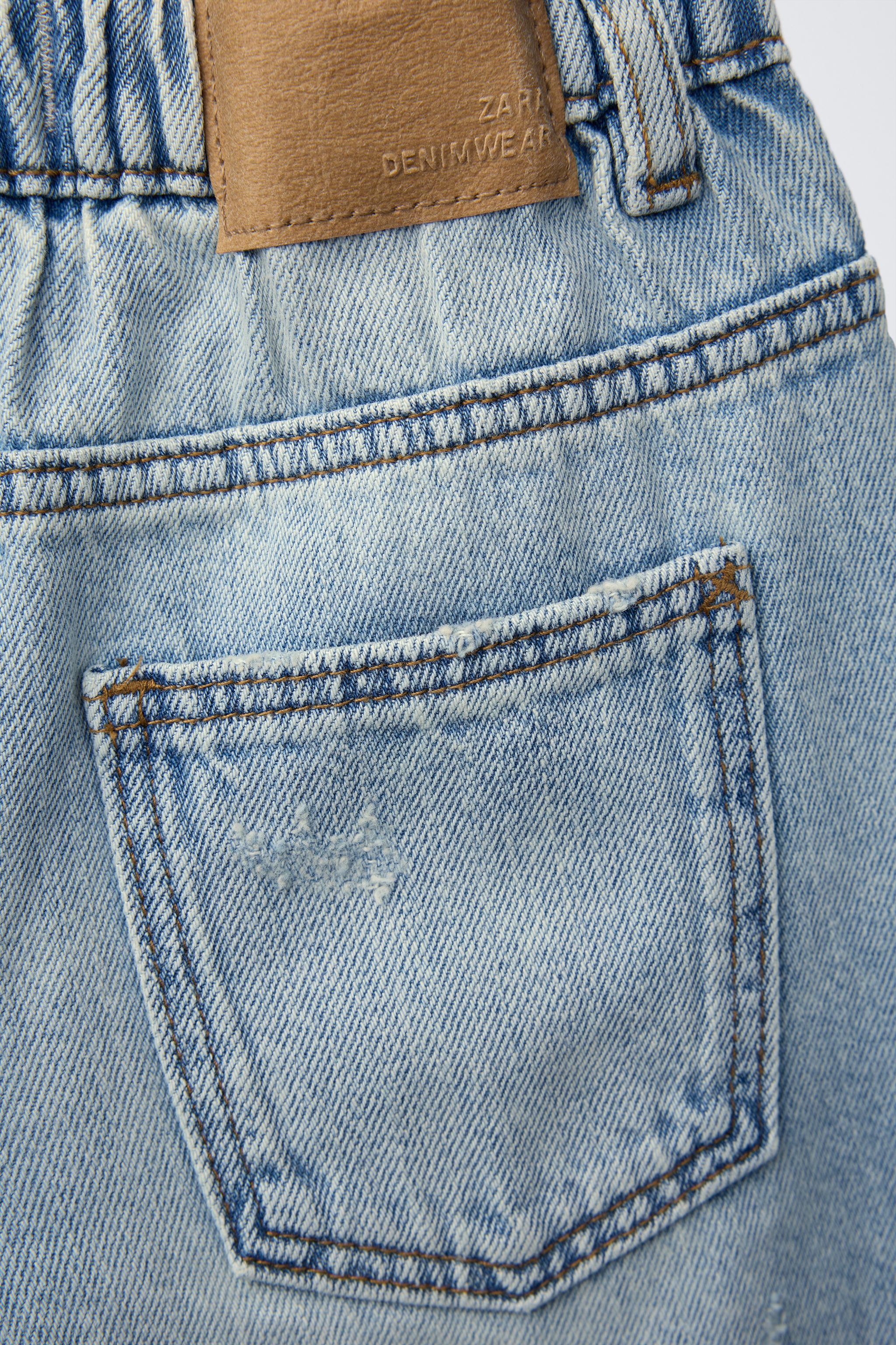 LOW-RISE RIPPED JEANS - Light blue | ZARA United States