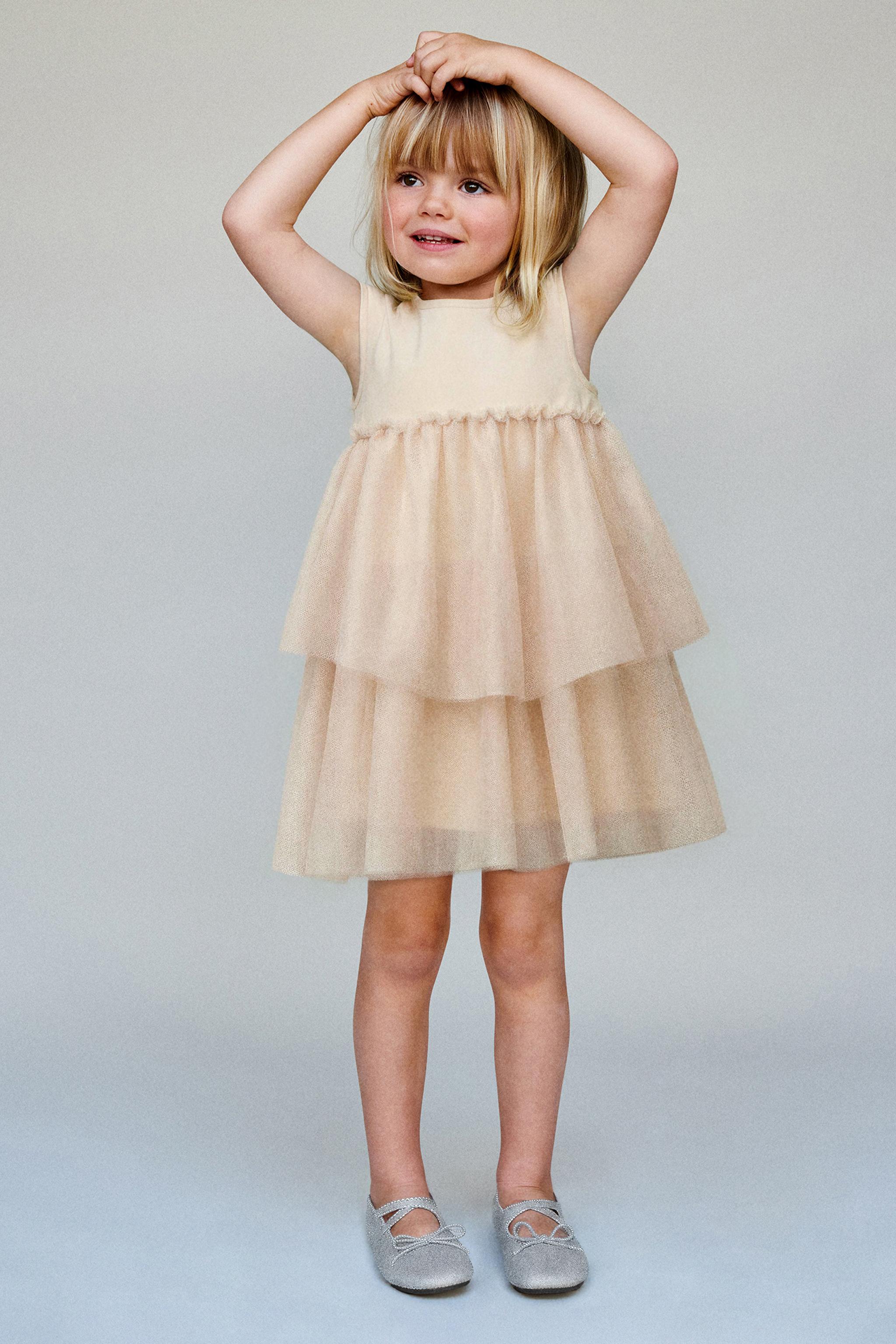 COMBINATION SHIMMER TULLE DRESS