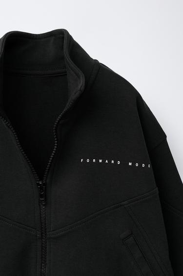 INTERLOCK ZIP-UP SWEATSHIRT - Black by Zara