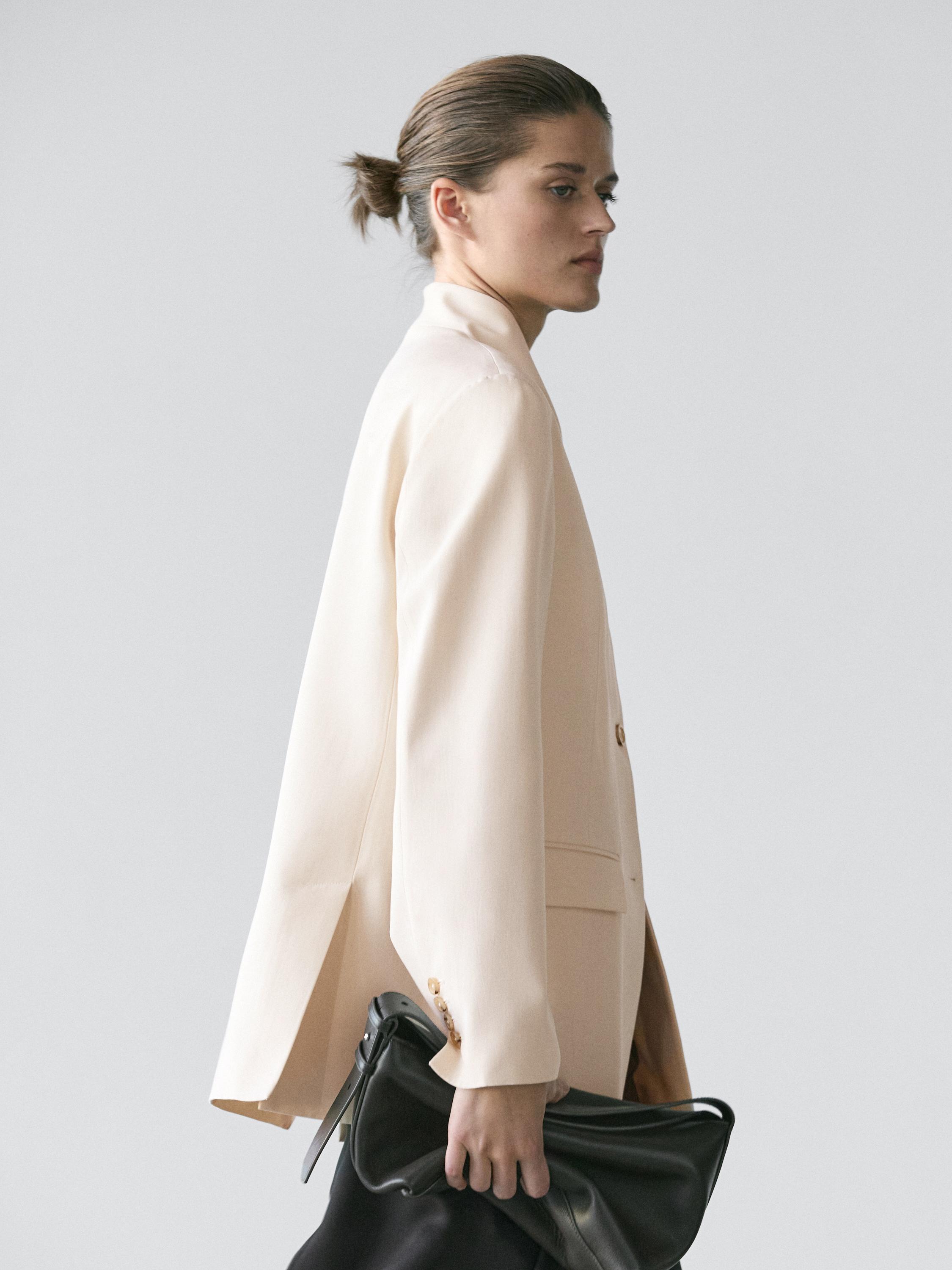 Veste satinée à col montant