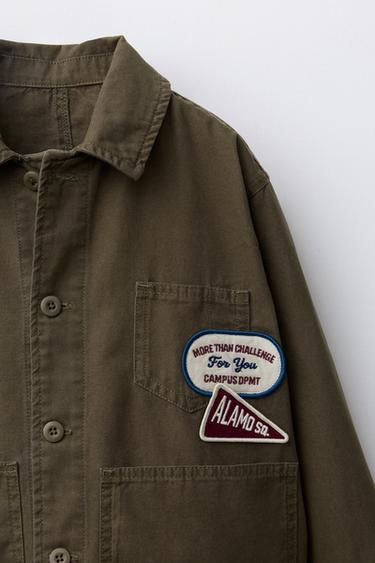 PATCH OVERSHIRT - Dark khaki by Zara - Image 2