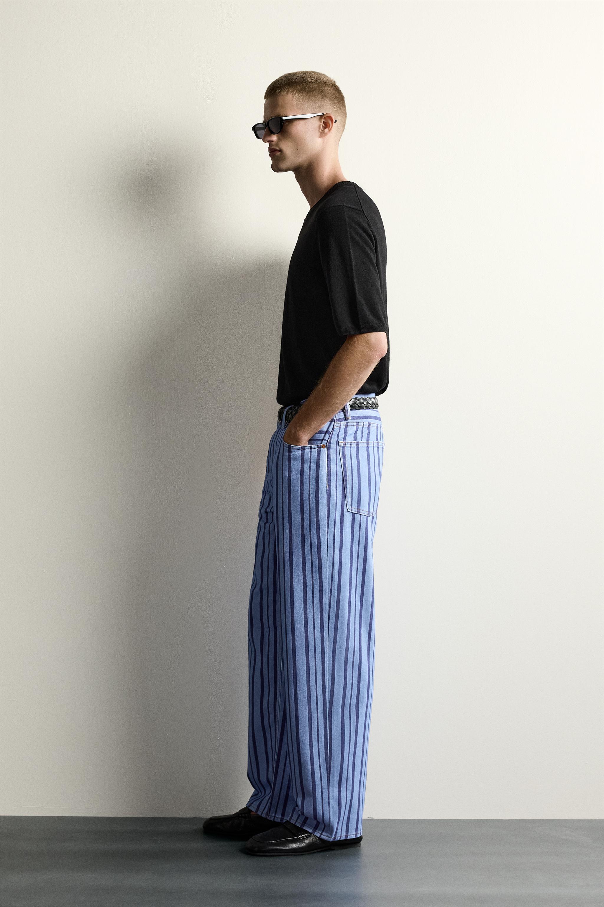 STRIPED STRAIGHT FIT PANTS