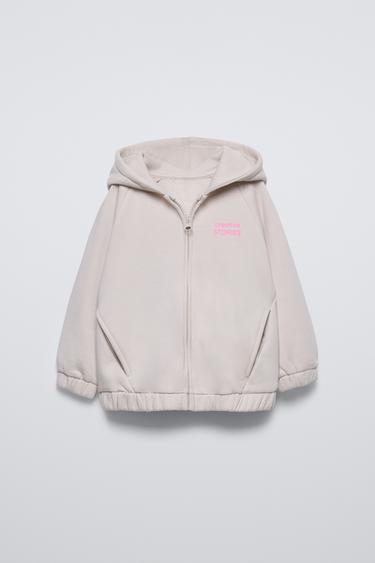 SLOGAN PRINT HOODIE - Stone by Zara