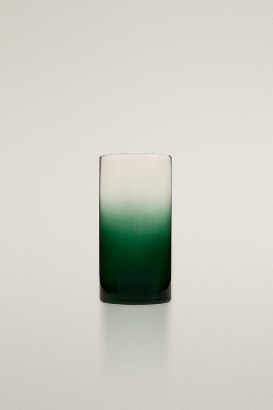 OMBRE SOFT DRINK GLASS - Green by Zara - Image 0
