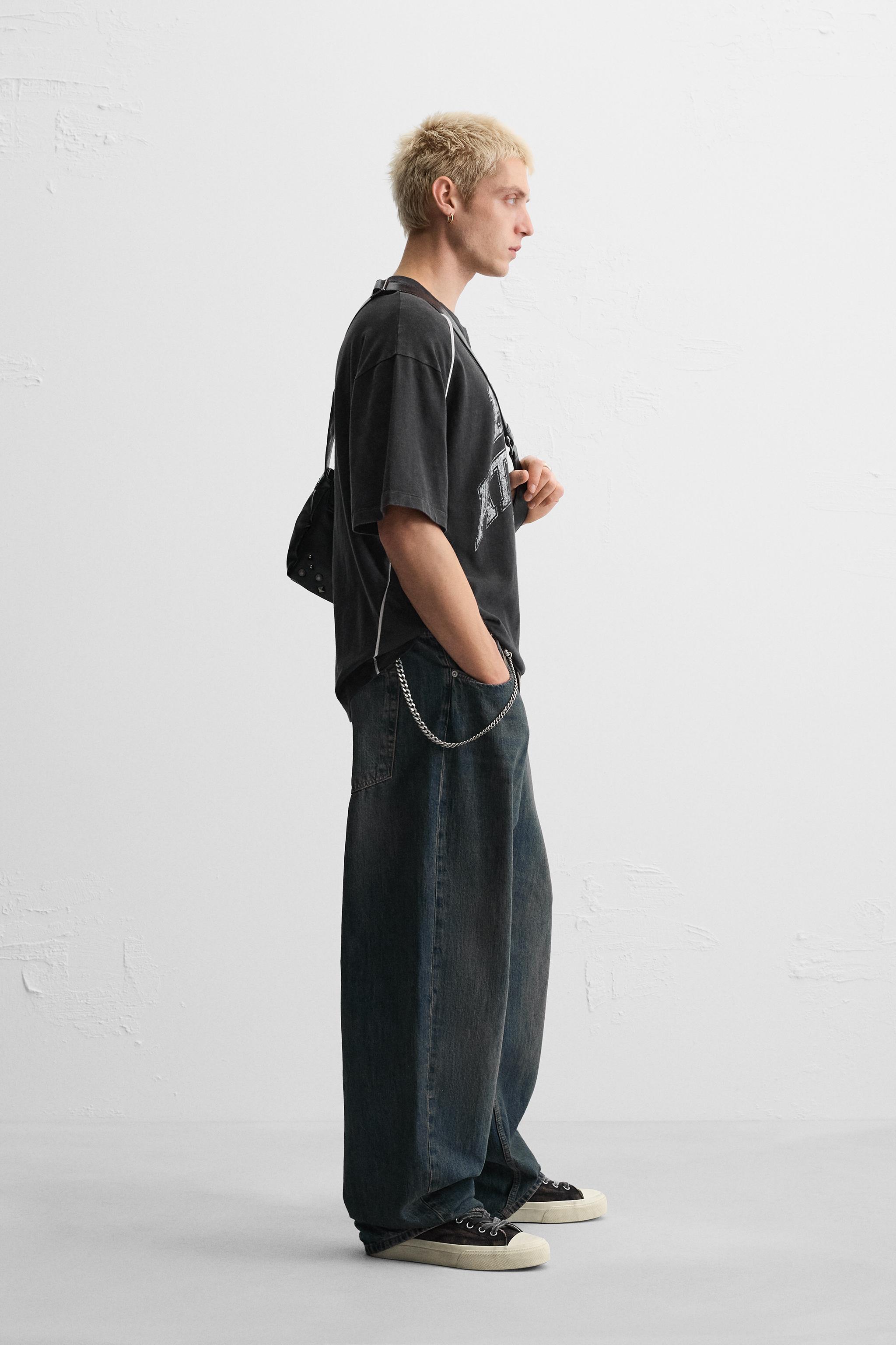 ウォッシュ加工 アメフトTシャツ - ダークアンソラジット | ZARA