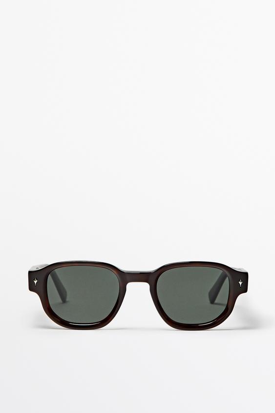 Lunettes de soleil arrondies - Marron foncé de Zara - Image 0