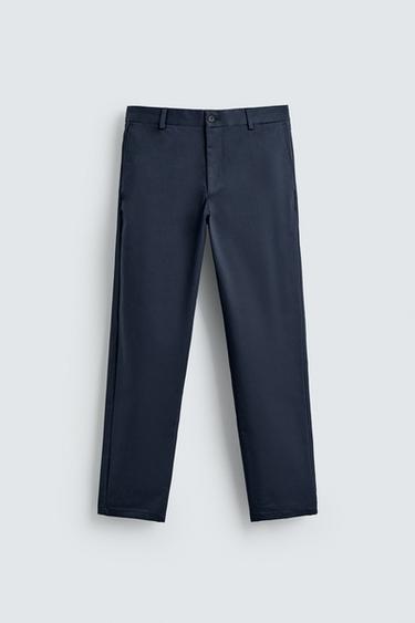 REGULAR FIT CHINO TROUSERS - Navy blue by Zara - Image 0