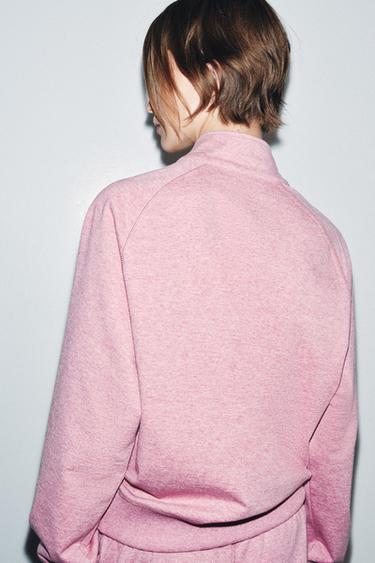 SWEAT ZIPPÉ ZA - Rose chiné de Zara - Image 2