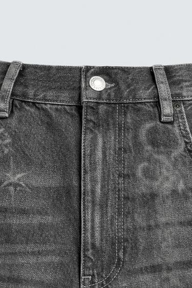FADED CHAIN-EFFECT DENIM BERMUDA SHORTS - Grey by Zara - Image 8