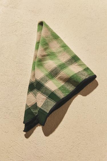 LOT SERVIETTES DE TABLE COTON CARREAUX (LOT DE 2) - Vert de Zara - Image 5