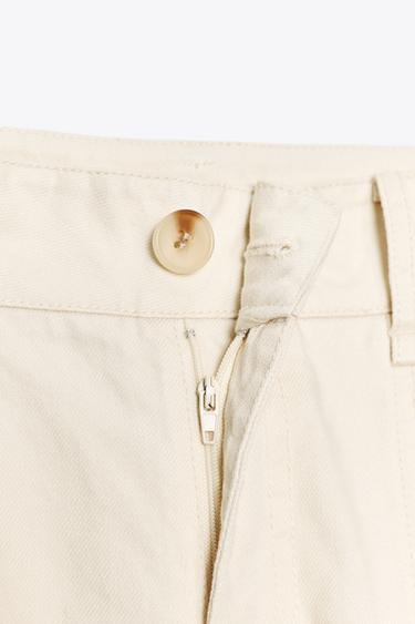 WIDE-LEG TROUSERS WITH BELT - Ecru by Zara - Image 7