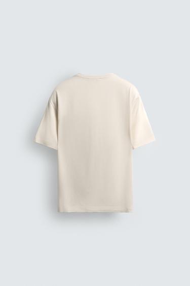 MERCERISED COTTON T-SHIRT - Oyster-white by Zara - Image 7