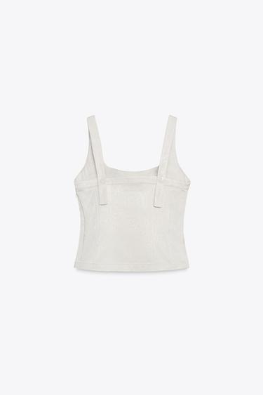SATIN BUSTIER TOP - Silver by Zara - Image 5
