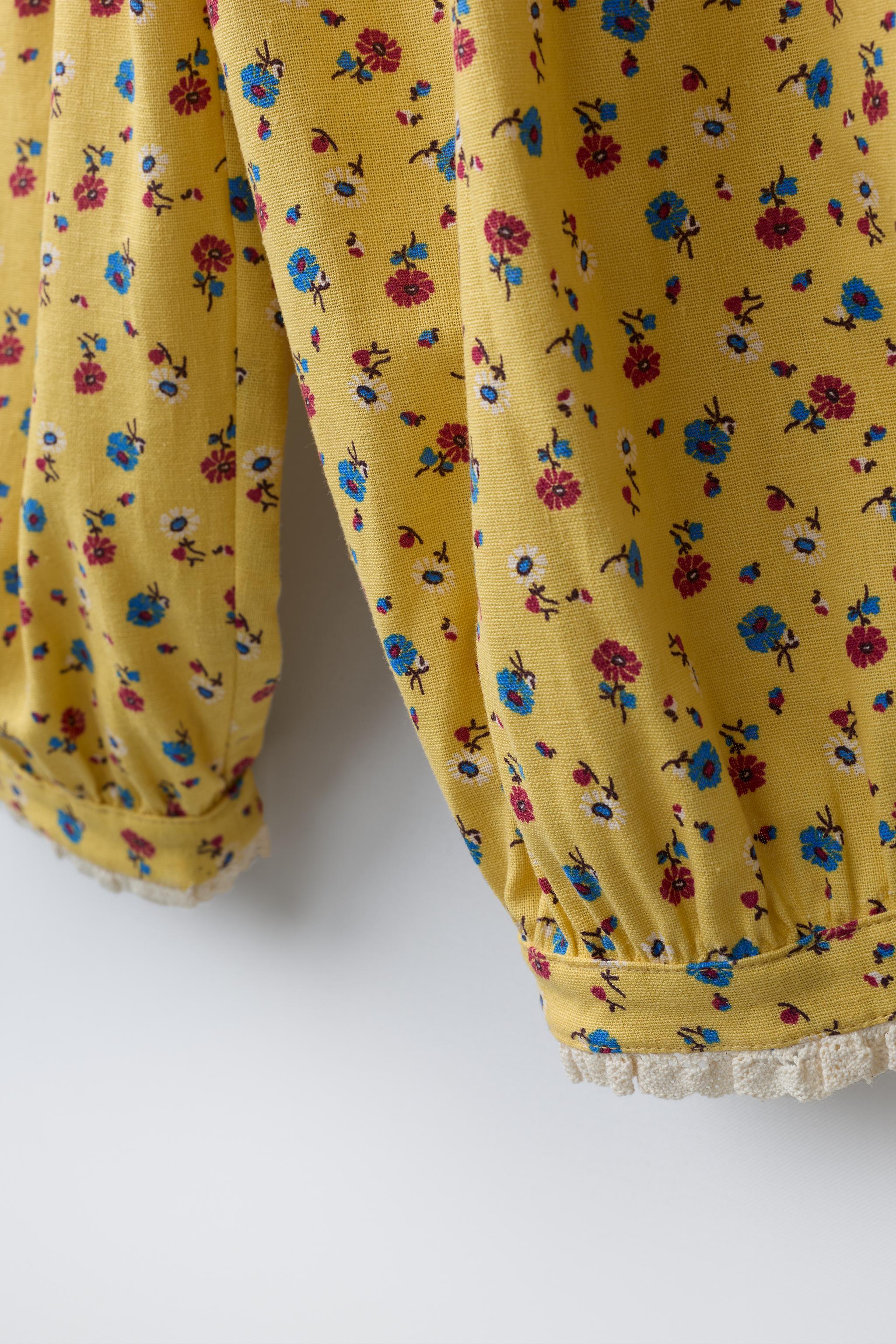PANTALON BOUFFANT IMPRIMÉ FLEURS AVEC LIN