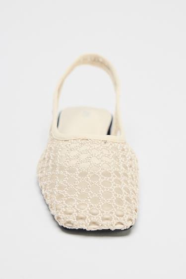 MESH SLINGBACK BALLERINAS - Ecru by Zara - Image 2