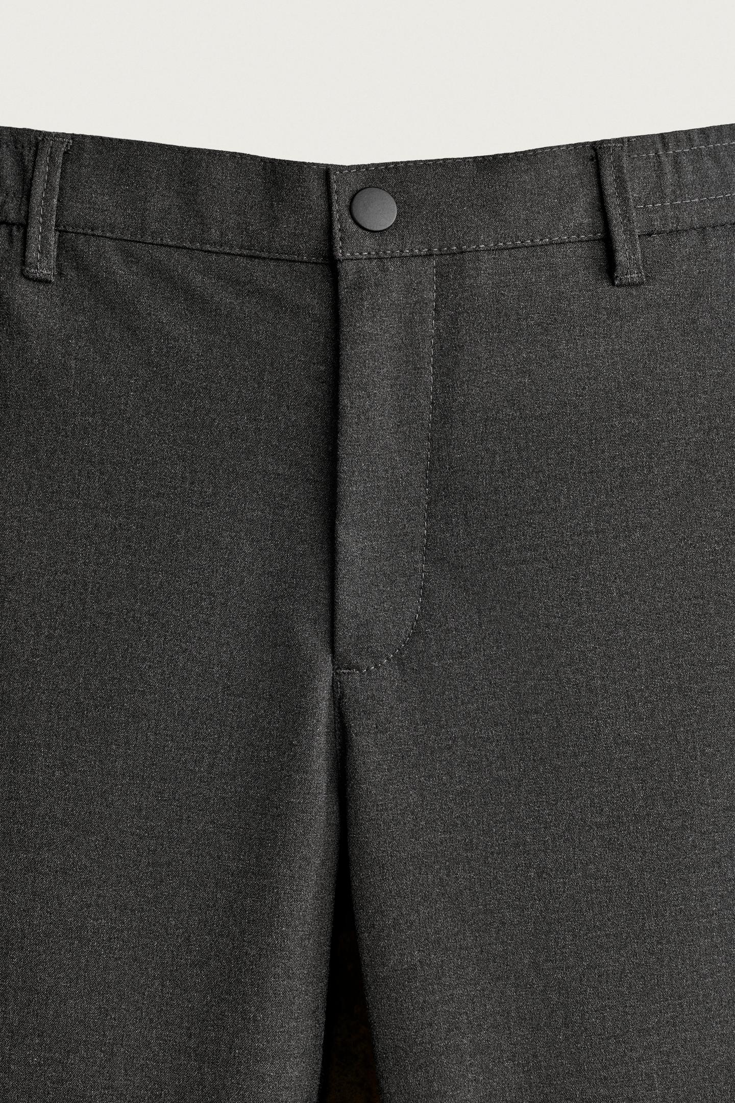 Мужские брюки Zara Comfort Slim Fit, цвет: Антрацитовый серый — фото 7