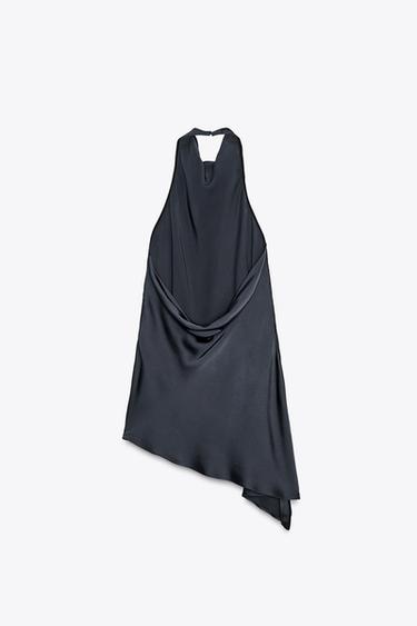 ZW COLLECTION SATIN HALTER TOP - Petrol blue by Zara - Image 6