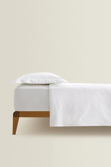 BEDSPREAD WITH POLKA DOT DESIGN - White by Zara - Image 1
