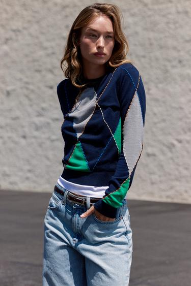 ARGYLE KNIT JUMPER — only one 1
