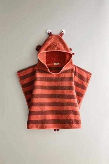 KIDS’ LOBSTER BEACH PONCHO - Burgundy by Zara