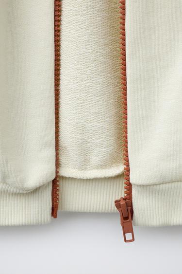 COLOUR BLOCK HOODIE WITH EMBROIDERED FLOWER - Multicoloured by Zara - Image 3