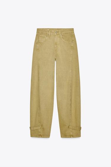 BALLOON TROUSERS WITH BELT LOOPS - Olive Green by Zara - Image 6