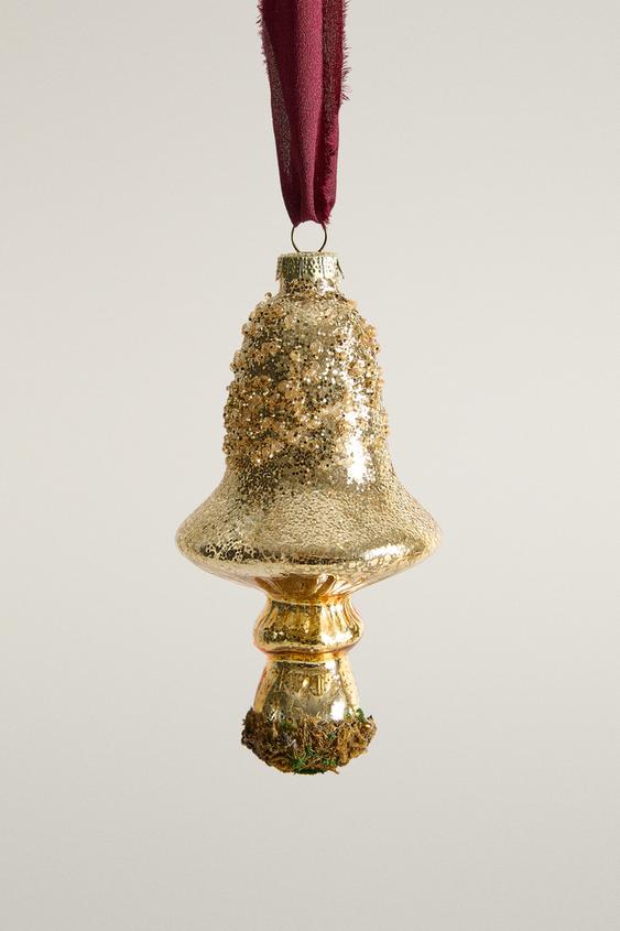 WEIHNACHTSBAUMANHÄNGER PILZ GLAS - Goldfarben von Zara - Bild 0