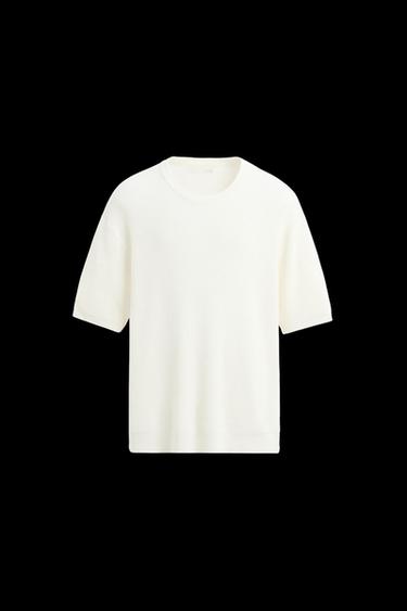 STRICK-T-SHIRT MIT STRUKTURMUSTER - Weiß von Zara - Bild 0