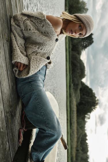 TEXANS ZW COLLECTION BAGGY MID WAIST - Blau de Zara