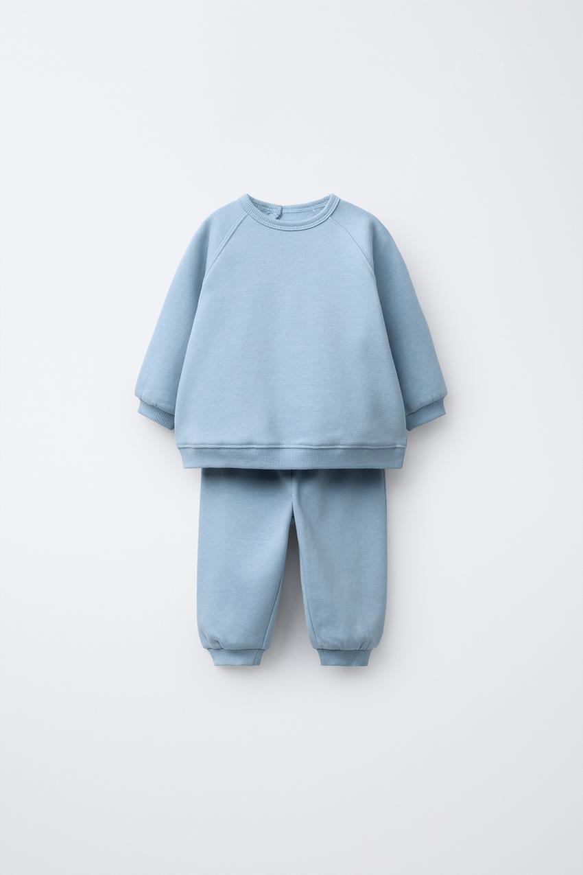 BASIC SWEATSHIRT AND JOGGER PANTS SET - Light blue | ZARA United 