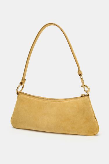 SAC EN CUIR DAIM À BANDOULIÈRE - Jaune moutarde de Zara - Image 3