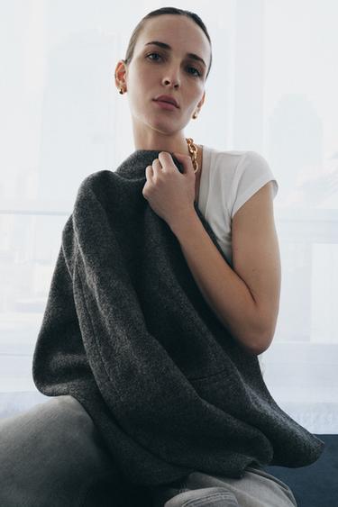 ZW COLLECTION LIMITED EDITION WOOL BLAZER WITH BUTTON - Mid-grey by Zara - Image 1