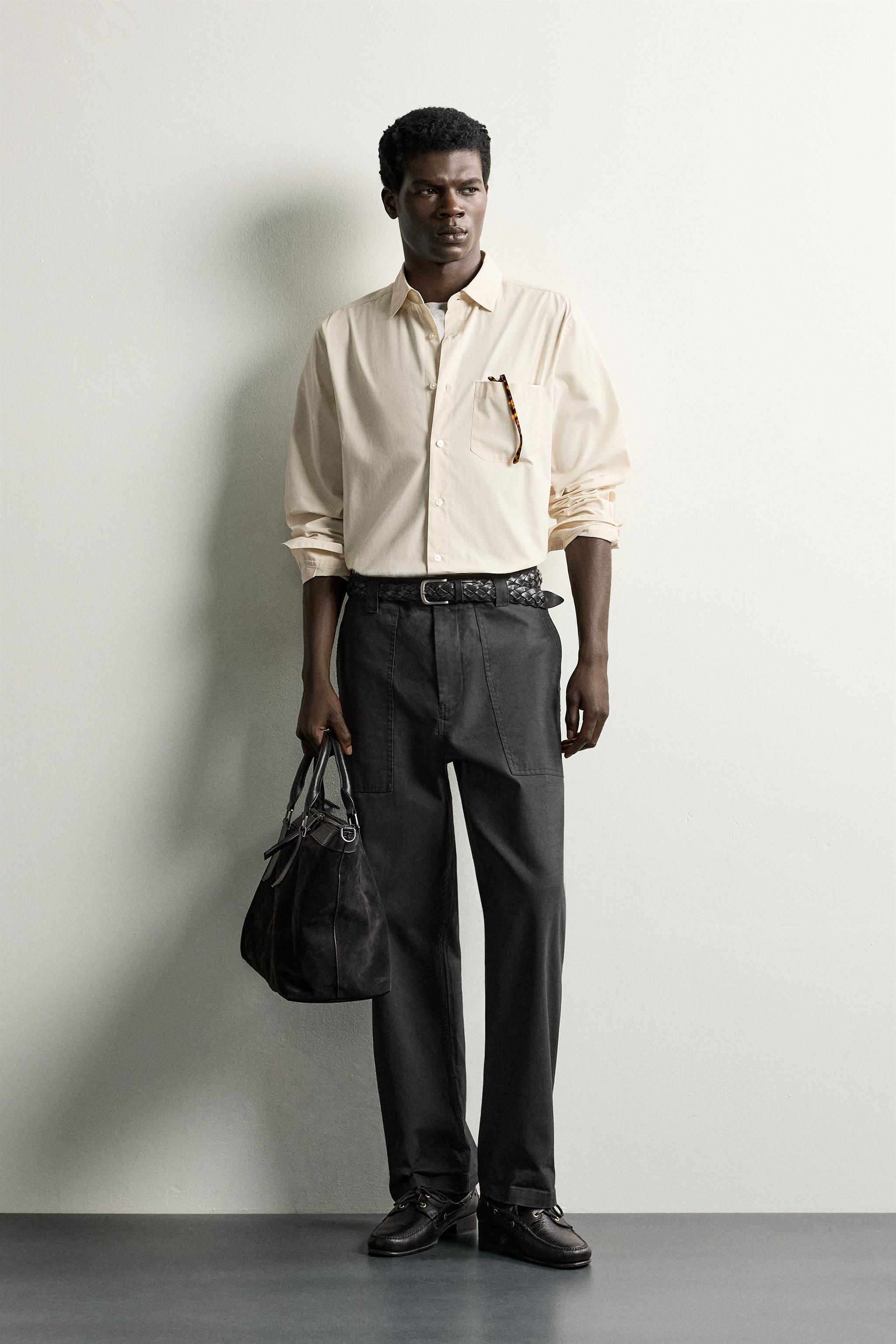 Zara REGULAR FIT CEPLİ GÖMLEK