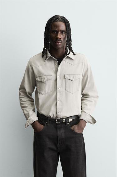 WESTERN DENIM SHIRT - Grey by Zara